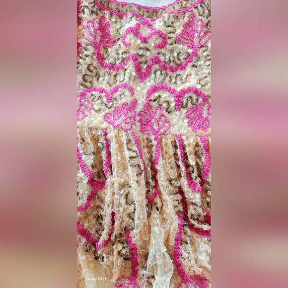 New ASOS Pink and Cream Embellished‎ Dress - Picture 4 of 5